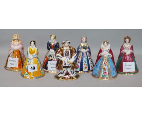 A set of Royal Worcester Henry VIII and six wives candle extinguishers