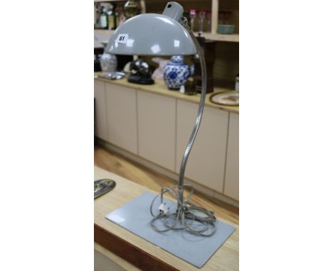 A grey industrial desk lamp height 62cm