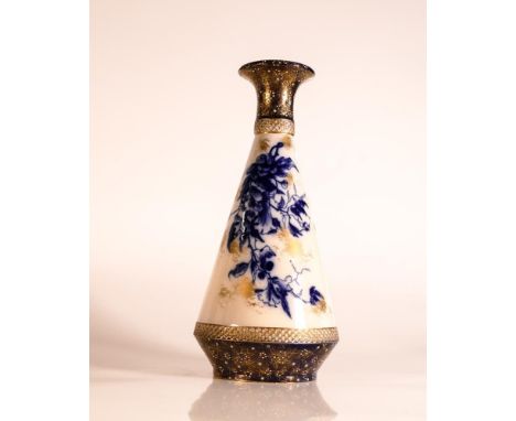 Carlton ware Wiltshaw &amp; Robinson Ivory vase in a Catalpa pattern of tapering form with relief moulded chain patterns to b