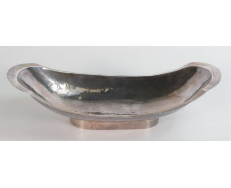 Unusual mid century decorative art silver bowl with light hammered finish, well and clearly hallmarked for Sheffield 1962, ma