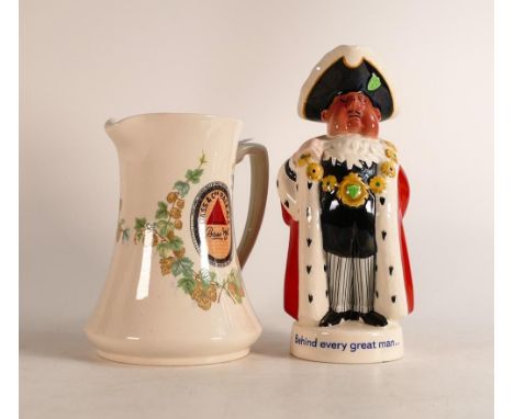 Beswick Worthington advertising Toby jug &amp; Minton Bass advertising water jug (2) 