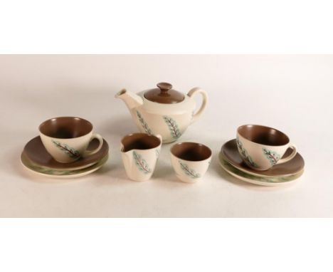 Poole Pottery freeform tea for two set. (9) 