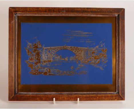 Coalport/Caughley Copperplate 102 framed and strung. Size incl. frame: h:23.3cm x w:29.2cm 