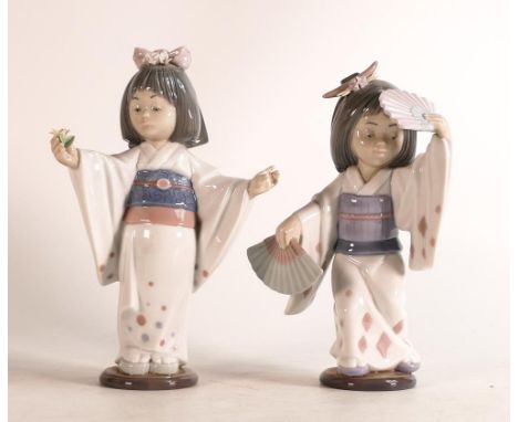 Boxed Lladro figures Oriental Dance 06230 and Flower Glaze 06152 