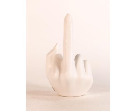 Anissa Kermiche candlestick in the form of a hand with a raised middle finger 'French For Goodnight', height 16cm 