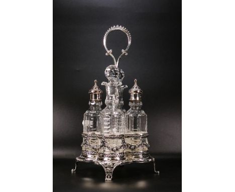 De Lamerie Sterling silver condiment set. Weight of stand 473 grams. Specially made high end quality item, Made in England, h