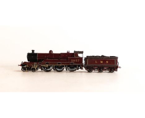 Brass Ho gauge modelist made Brass 4-6 5957 engine &amp; tender, 5957 LMS HUTTON HALL 