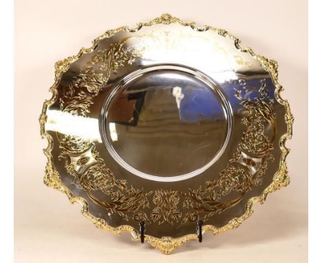 De Lamerie Fine silver plated gilt layplate/tray Robert Adam pattern, specially made high end quality item, new and Made in E