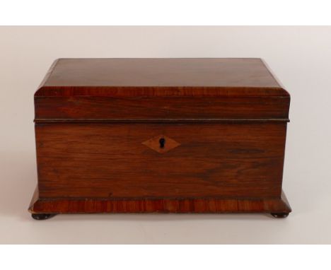 19th century Rosewood tea caddy, complete with original lids, key and hinges.  In generally good and original condition.  Mea
