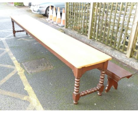 Victorian Pine Refectory table with matching bench removed from St Dominic English Dominican Congregation of St Catherine of 