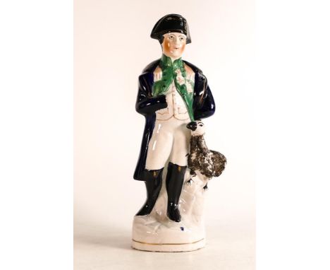Mid-Victorian Staffordshire portrait figure of Napoleon Bonaparte. Modelled with hand in jacket and French Imperial Eagle ato