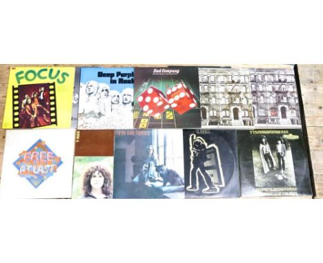 A collection of 1970s Rock LP's Vinyl records including Physical Graffiti  SSK89400, Tyrannosaurus Rex , Prophets Seers &amp;