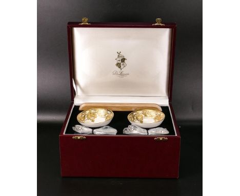 De Lamerie Fine China boxed dip bowl set, high end quality item, new and Made in England 