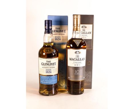 1 x Glenlivet Founder's Reserve single malt Scotch Whisky 0.7L together with 1 x The Macallan Fine Oak 10-year Highland singl