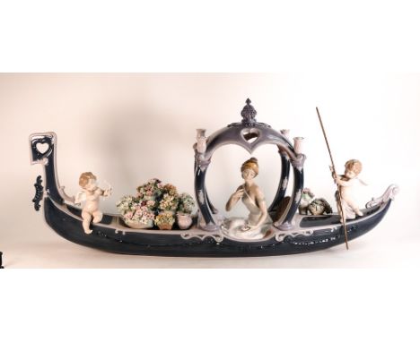 Lladro Gondola of Love 01001870 limited edition figure. Boxed. Height: 34cm Length: 74cm 
