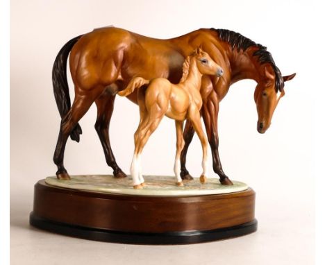 A Royal Worcester horse model of 'Prince's Grace and Foal' No.3871 24cm high 