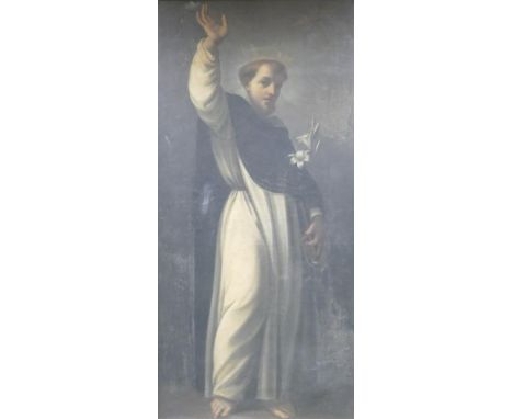 Raffaello Cipriani (19th century, Italian) Full body portrait of St. Dominic, founder of the Dominican Order. Painted with wh