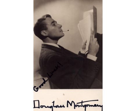 Douglass Montgomery signed 5.5x3.5 inch approx vintage black and white photo. Good condition. All autographs come with a Cert