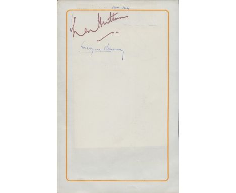 Egon Ronay (chef) signed 8x5 album page an autograph on a page with the facsimile autograph of cricketer Len Hutton (no photo
