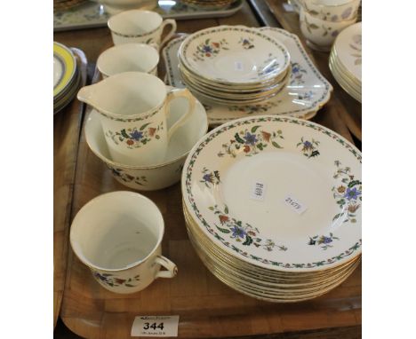 Tray of Shelley china Chelsea design, printed marks 11280 to include cups, saucers, milk jug, sucrier, sandwich plate and var