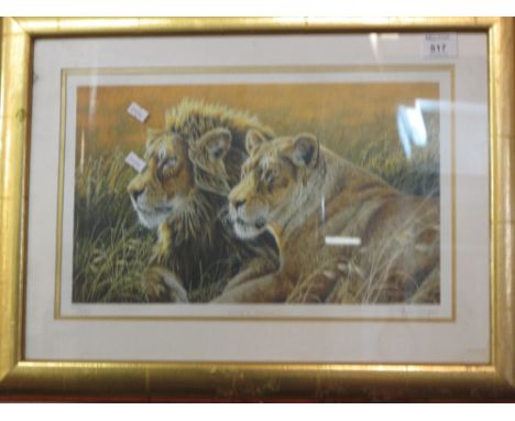 After Stephen Gaford, 'King and Queen', limited edition coloured print, signed in pencil by the artist.  Framed and glazed.