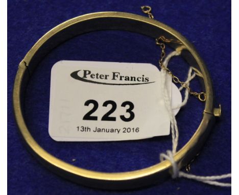 9ct gold engraved bangle.