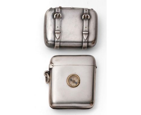 A Novelty Victorian Silver Vesta Case, William Summers, London 1876, modelled as a suitcase, stamped Benson & Hedges 13 Old B