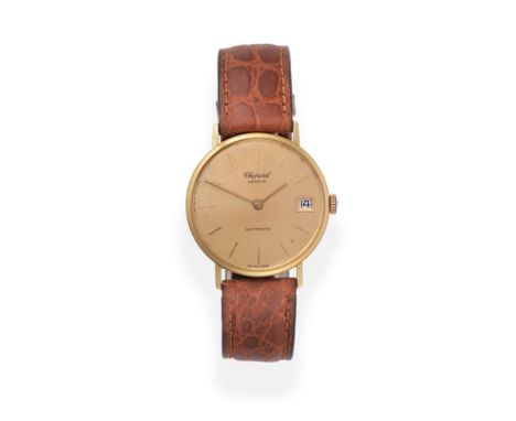 An 18ct Gold Automatic Calendar Wristwatch, signed Chopard, Geneve, circa 1980, (calibre 1282) lever movement signed Buren Wa