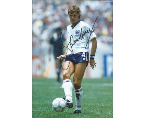Glenn Hoddle autographed photo. 8x12 colour photograph signed by former England player and manager Glenn Hoddle, seen here pl