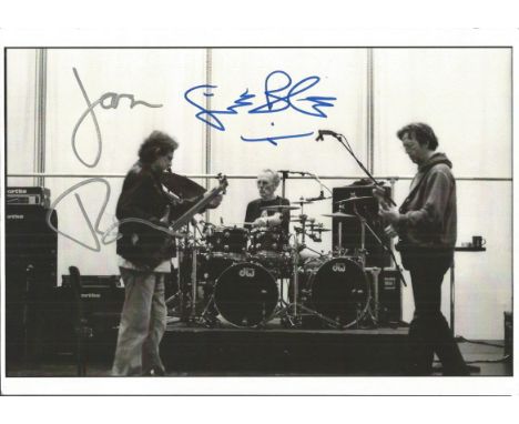 Jack Bruce & Ginger Baker signed 12 x 8 b/w photo of them playing on stage Good condition.  All items come with a Certificate