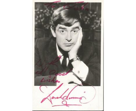 Derek Nimmo signed photo. Vintage 6x4 black and white portrait signed by actor Derek Nimmo.  Good condition.  All items come 