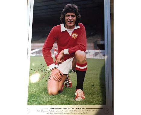 Manchester United: 16X12 Photo Signed By Former Manchester United Winger Willie Morgan Good condition.  All items come with a