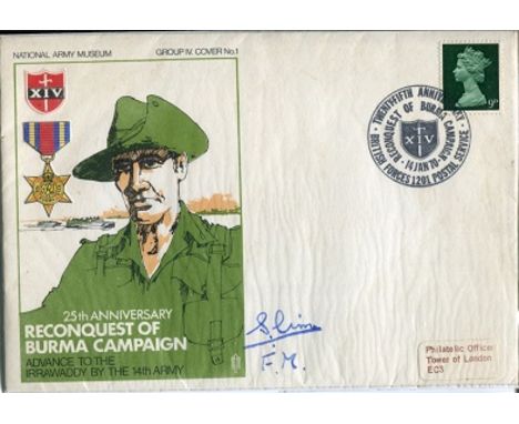 Field Marshal Slim: Reconquest Of Burma Cover Signed By Field Marshal Slim Who Commanded The British 14Th Army In Burma And W