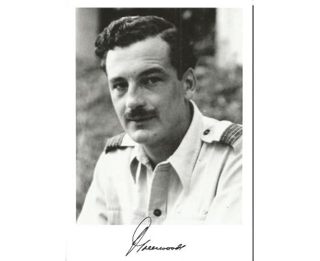 Flt. Lt. John Peter Botwell Greenwood WW2 Battle of Britain pilot signed 7 x 5 black and white portrait photo. Limited editio