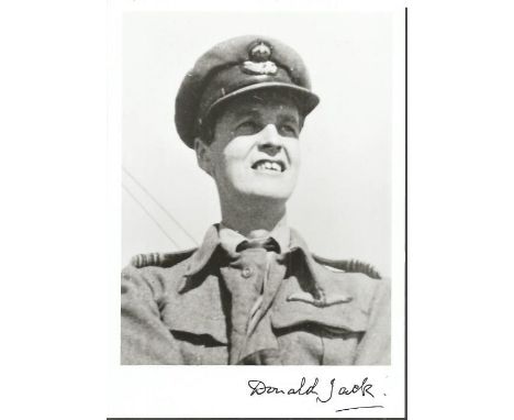 Wg. Cdr. Donald Macfarlane Jack WW2 Battle of Britain pilot signed 7 x 5 black and white portrait photo. Limited edition of 2