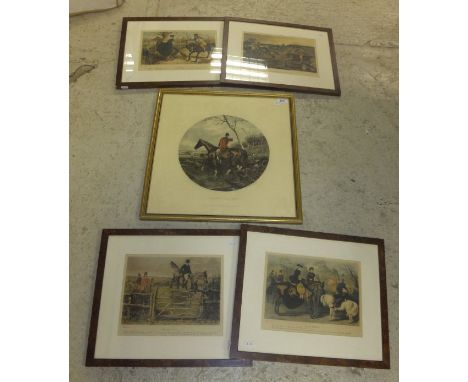 AFTER W.J. SHAYER "Drawn Blank" colour engraving by E.G. Hester, and AFTER JOHN LEECH - a set of four colour hunting prints