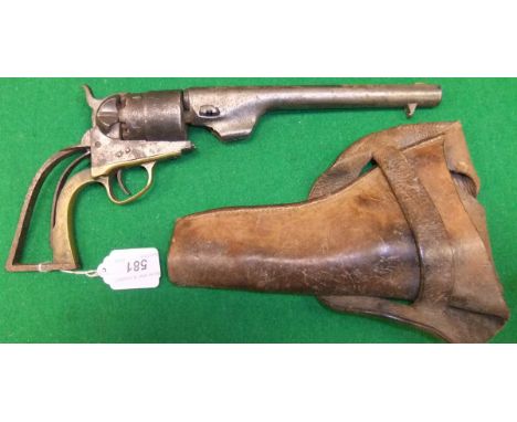 A part vintage 44 calibre 6 shot colt revolver, percussion cap, bearing Patent No's. 85536/190044 (made up) (for parts/restor