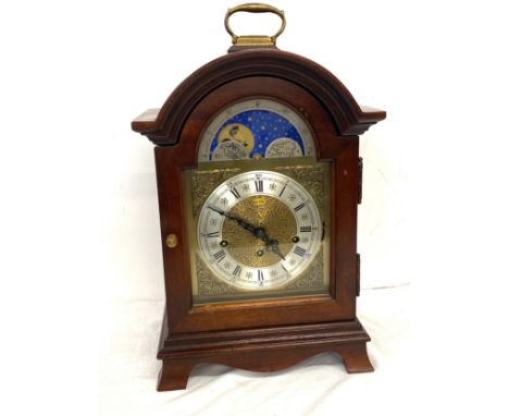 Heath and Alan American Moon roller bracket clock, non working order, approximate measurements Height 49, Width 29, Depth 19c