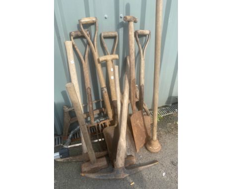 Selection vintage garden tools 