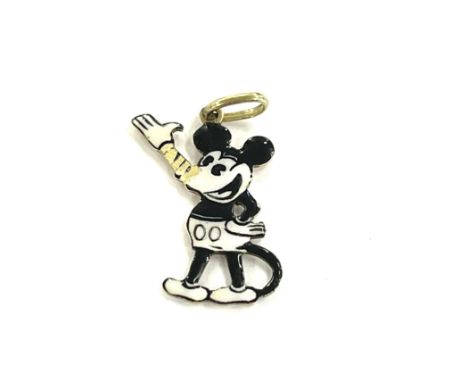 14ct gold and enamel Mickey Mouse charm, pendant back stamped 585 (minor enamel damage near nose) 