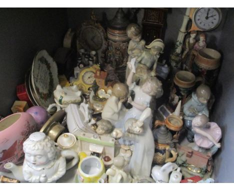 A mixed lot to include Lladro and Nao figures, a German stein and other  items 