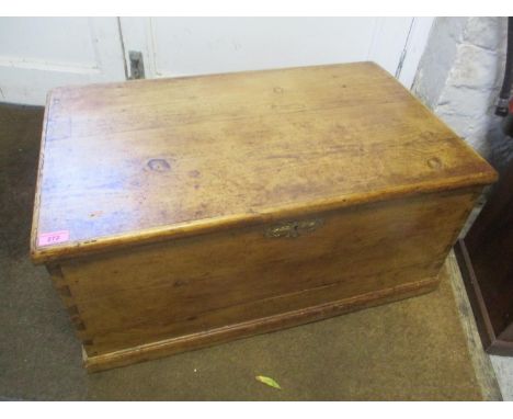 A 19th century pine twin handled trunk 
