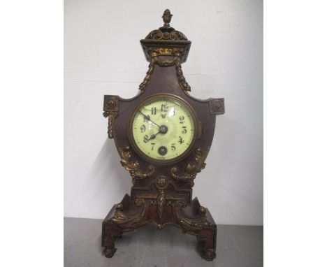 A late 19th century German mantle clock, the movement marked Lenzkirch 