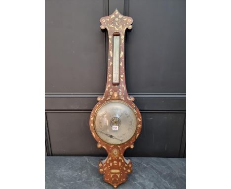 A large Victorian rosewood and inlaid two dial banjo barometer, inscribed 'Chadburn, Lord Strt, Liverpool', 106.5cm high.