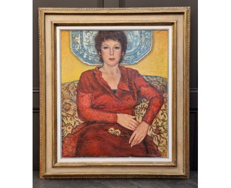 Brian Matravers, 'The Everlasting Flower', portrait of the artist's wife, signed, extensively inscribed verso, oil on board, 