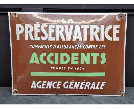 Advertising:&nbsp;a vintage French enamel 'Insurance' sign, 39.5 x 54cm.