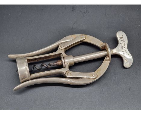 A Victorian Heeley's 'A1' double lever corkscrew.  