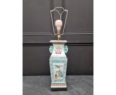 A Chinese table lamp, height excluding fitting 45cm.
