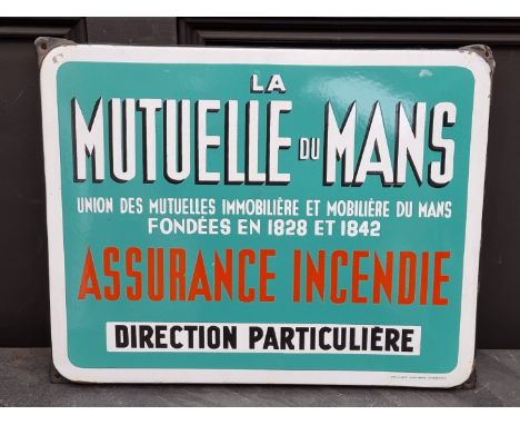 Advertising:&nbsp;two vintage French enamel 'Insurance' signs, 39 x 49cm and 40 x 50cm. (2)