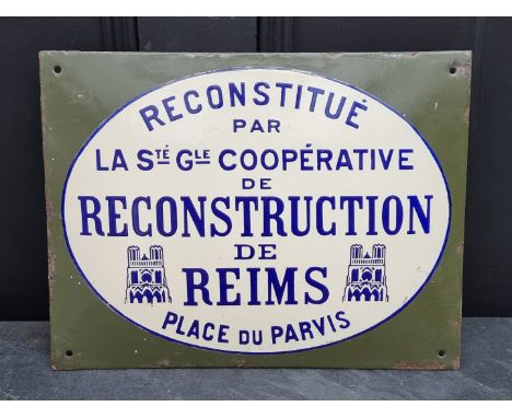 Advertising:&nbsp;a vintage French enamel 'France-soir' newspaper sign, 15 x 42cm; together with another, 26 x 34.5cm. (2)